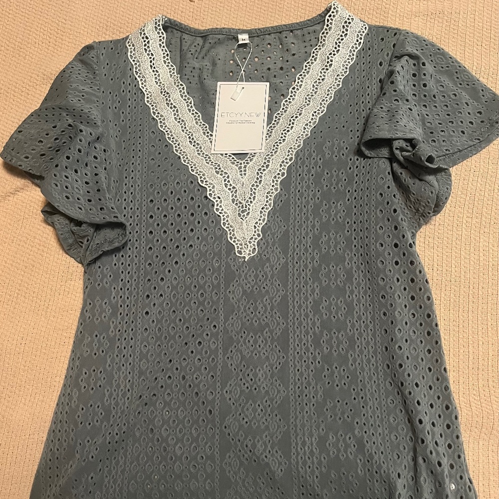 ETCYY NEW Women’s cap sleeve sage size M NWT